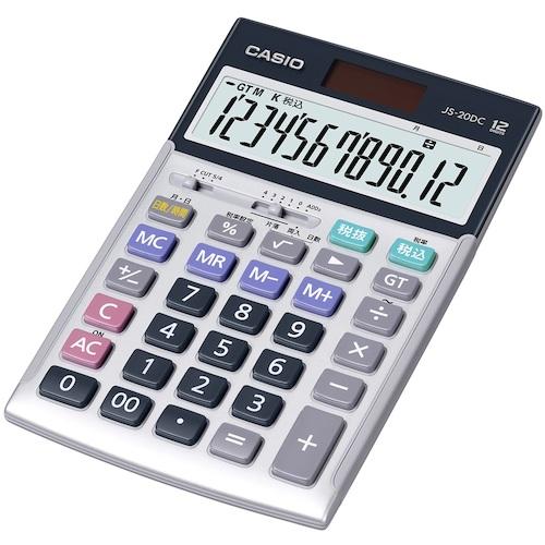 カシオ CASIO JS-20DC-N 本格実務電卓 シルバー (1台)の画像