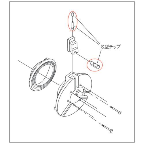 レッキス REX 70KS ねじ切り機用パーツ パイプマシン(F・NS・S・N)50A、(F・NS・S・N)80A、90A用 チップ (1組)_3