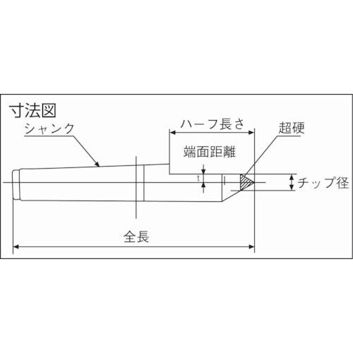 TRUSCO(トラスコ)　超硬付ハーフセンター　MT2　2.0mm　(1本)　THSP-2-820