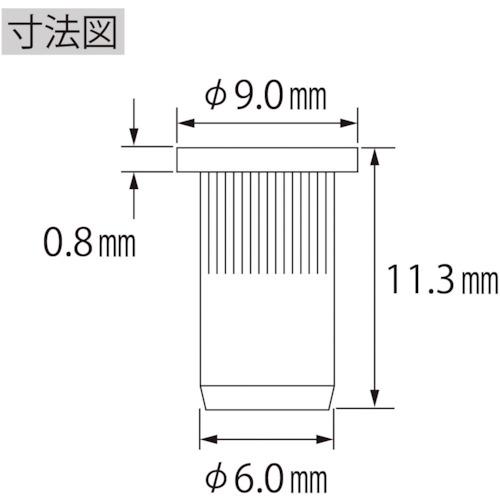 エビ　ローレットナット(平頭・スティール製)　板厚2.5　M4×0.7(1000個入)　(1箱)　品番：NSD4MR