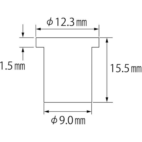 エビ　ブラインドナット“エビナット“(平頭・スティール製)　板厚2.5　(1箱)　品番：NSD625M　M6×1.0(1000個入)