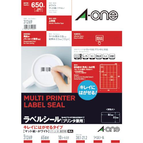 3M エーワン[[TM上]] ラベルシール(プリンタ兼用)キレイにはがせるタイプ 65面10枚 (1Pk) 品番：31269｜kougulandplus｜02