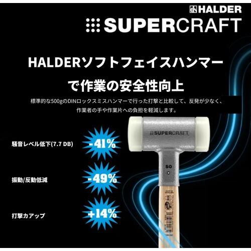 ハルダー HALDER 3377.06 SUPERCRAFTショックレス 無反動ハンマー 強化スチール製ハンドル 径(60)mm ナイロン(白) (1本)_11
