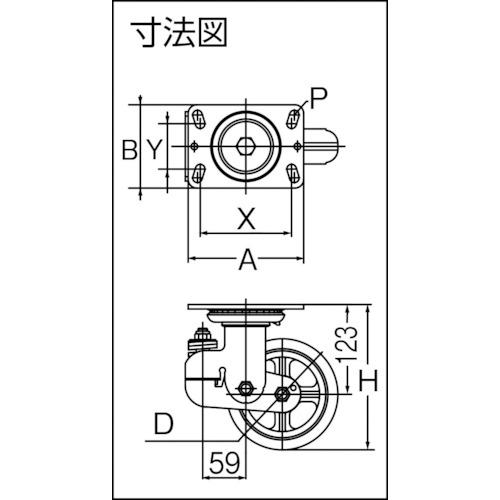イノアック　バネ付き牽引車輪(ウレタン車輪タイプ　固定金具付　(1個)　品番：KTU-150WK-GS　Φ150)
