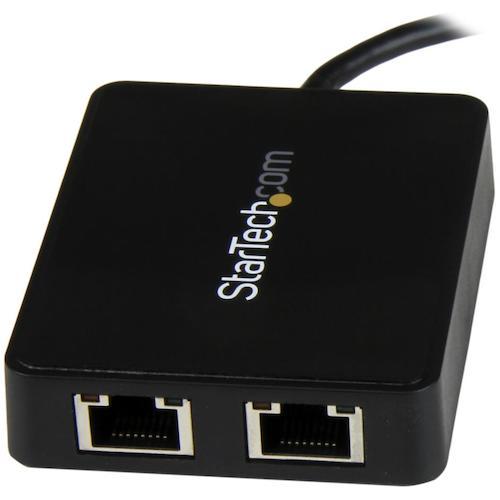 StarTech US1GC301AU2R LANアダプター/USB-C/2x RJ45/10/100/1000Mbps/1x USB-Aポート (1箱)_1