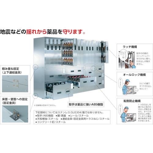 TRUSCO中山 トラスコ TRUSCO 耐震薬品庫 ガラス両開型 棚スライド式
