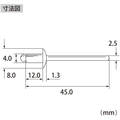 エビ ロブテックス NST55A ブラインドリベット(ステンレス/ステンレス製) 5-5(1000本入) 箱入 (1箱)_5
