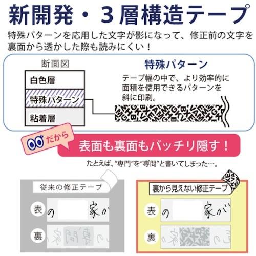 プラス 47614 WH-015P裏から見えない修正テープ10m幅5mm (1個) 品番：47614｜kougulandplus｜04