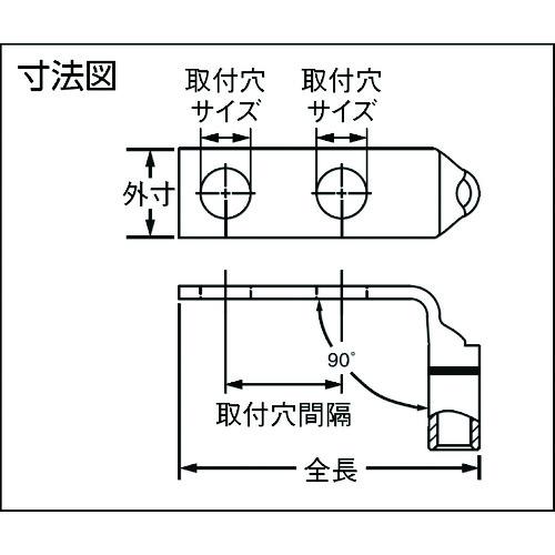 パンドウイット　銅製圧縮端子　標準バレル　(1袋)　2つ穴　品番：LCD4-14AF-L　(50個入)　90°アングル