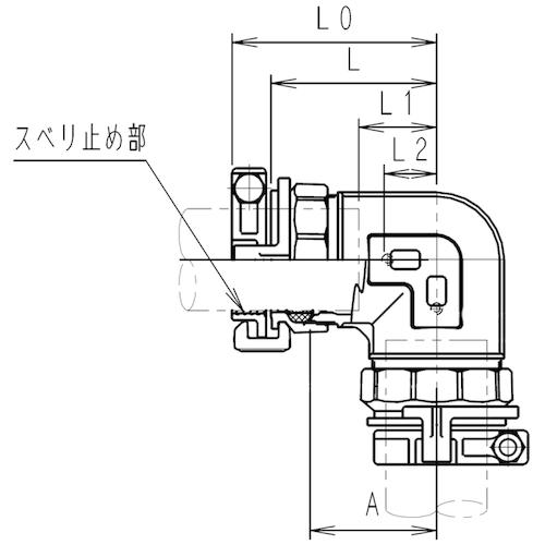 SKカワニシ SKX-L-D50 内外面被覆鋼管用継手 SKXエルボD50 (1個)_1