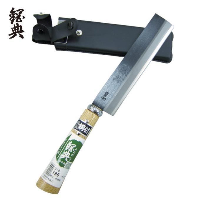 鋼典 両刃 竹割ナタ鋼付 木鞘完全包装 (1丁) C-9