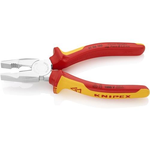 KNIPEX クニペックス 0106-190 絶縁ペンチ 1000V絶縁 コンフォートハンドル 190mm (1丁)_1