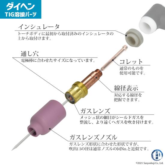 ダイヘン ( DAIHEN ) ガスレンズ セット φ 2.4 mm TIG 溶接 ダイヘン ( DAIHEN ) ガスレンズ セット φ 2.4 mm TIG 溶接