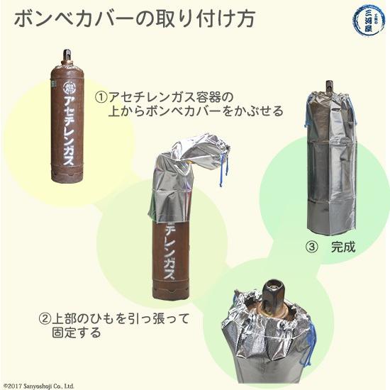 大中産業　ボンベカバー ストロングサン　SA-O2・SA-AC　酸素 用 ＋ アセチレン 用 お得なセット 各1枚｜kougunomikawaya｜05