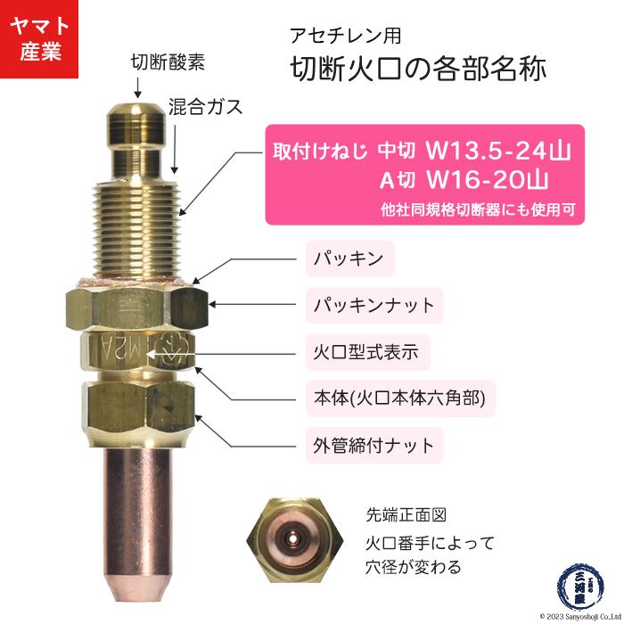 ヤマト産業 アセチレン 用 中型切断器 ( 中切 ) 火口 No.1 No.2 ヤマト産業 アセチレン 用 中型切断器 ( 中切 ) 火口 No.1 No.2