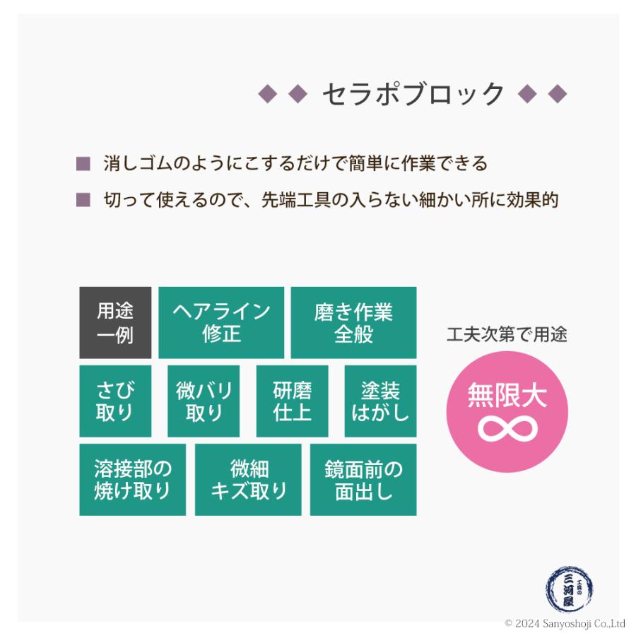 タクト ( TACT ) 研磨用 セラポブロック #500 80x50x10 3枚/箱 磨き 3P
