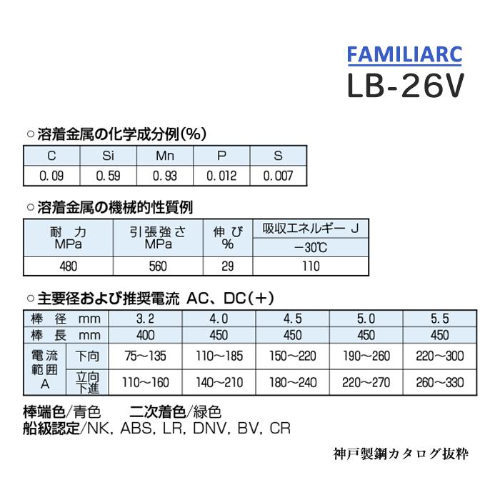 神戸製鋼 ( KOBELCO )　アーク溶接棒 　LB-26V ( LB26V )　φ 4.0mm 450mm 大箱 20kg｜kougunomikawaya｜05