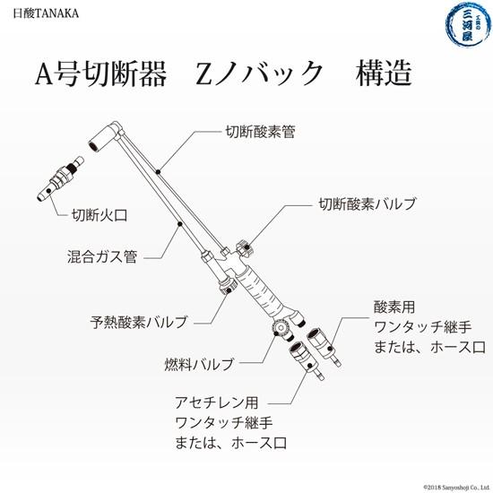 日酸TANAKA アセチレン 用 A号 切断器 （ A切 ） 112Z 火口 No.3