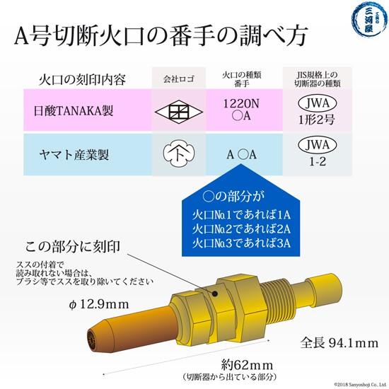 日酸TANAKA アセチレン 用 A号 切断器 （ A切 ） 112Z 火口なし : 工具