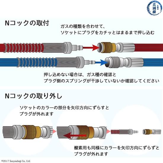日酸TANAKA Nコック ツインホース2 NW10-5 可燃性ガス(アセチレン