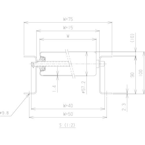 マキテック　スチール製ローラーコンベヤＲ５７１４Ｐ型１５００ＬＸ１００ＷＸ１００Ｐ　R5714PX1500L100W100P≪お取寄商品≫