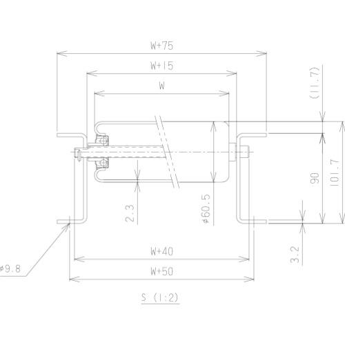 マキテック　スチール製ローラーコンベヤＲ６０２３型１５００ＬＸ３００ＷＸ７５Ｐ　R6023X1500L300W75P≪お取寄商品≫