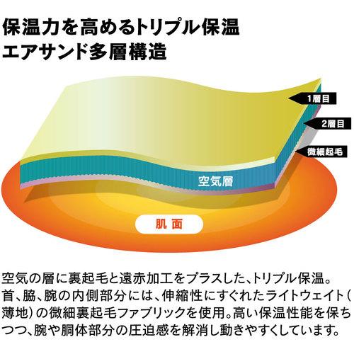 おたふく　ＢＴヒートブースト　ヘビーウェイト　ロングスリーブ　ハイネックシャツ　カモフラ／ブラック　３Ｌ JW-186-49-3L｜kougurakuichi｜03