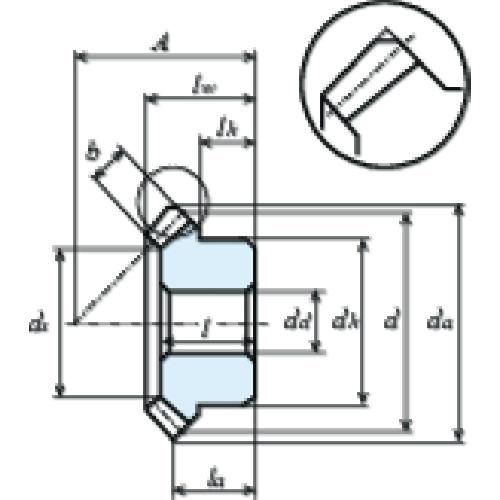 ＫＧ　歯研スパイラルベベルギヤ　ＢＧ２．５Ｓ　１５Ｌ４５Ｒ−Ｍ−１２Ｈ　BG2.5S　15L45R-M-12H