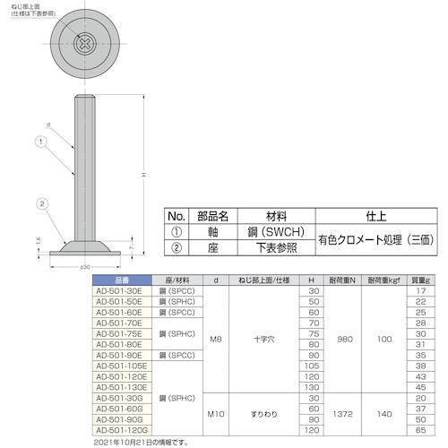 スガツネ工業　（２００１４００６３）ＡＤ−５０１−６０Ｇアジャスター AD-501-60G｜kougurakuichi｜03