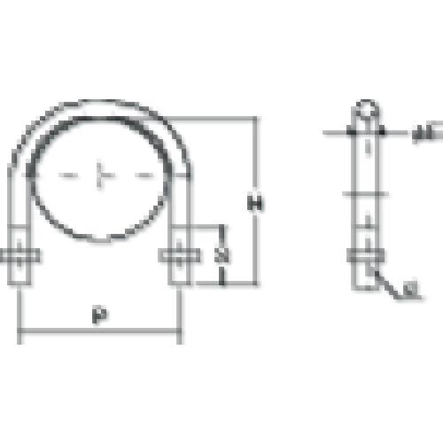 TRUSCO(トラスコ)　ＳＧＰ用Ｕボルト　三価ユニクロ　呼び径２５Ａ　ねじ径Ｍ８ TSGP2-BTM8-25A｜kougurakuichi｜02