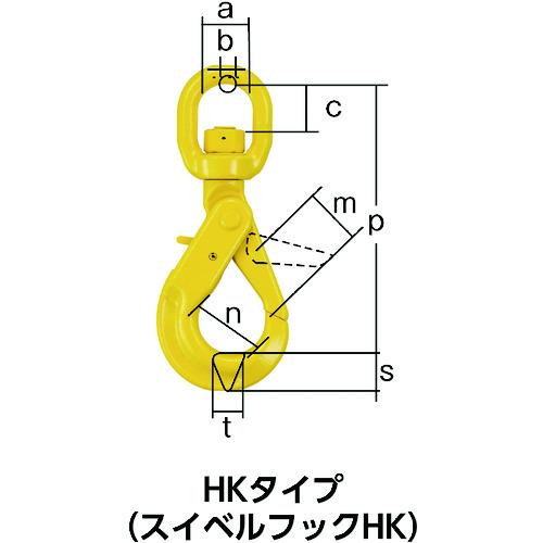 キトー　チェンスリング　カナグ部材（アイタイプ）　スイベルフックＨＪＫ　基本使用荷重３．２ｔ HJK10｜kougurakuichi｜03