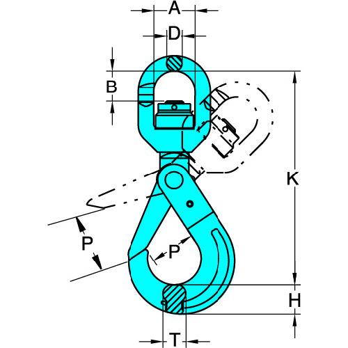 ＹＯＫＥ　Ｇ−１００　ロッキングフック（スイベルタイプ）　１９Ｔ　X-027N-22