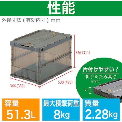 TRUSCO 5OL トラスコ スケルコン 蓋付き　5個セット TRUSCO中山 TRUSCO(トラスコ) オリコン 薄型折りたたみコンテナ