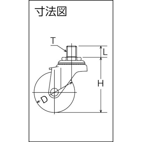 ハンマー　ねじ込み旋回式ゴム車輪　５０ｍｍ　Ｍ１２ 420A-30R50｜kougurakuichi｜02