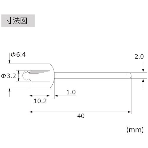 エビ　ブラインドリベット（丸頭）　ステンレス／ステンレス製　４−４（１０００本入） LST44≪お取扱終了予定商品≫ 【ＴＬ】