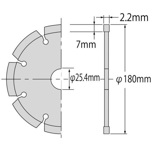 エビ　ダイヤモンドカッター　切断王　（乾式）　セグメントタイプ　１８０ｍｍ SA180｜kougurakuichi｜04