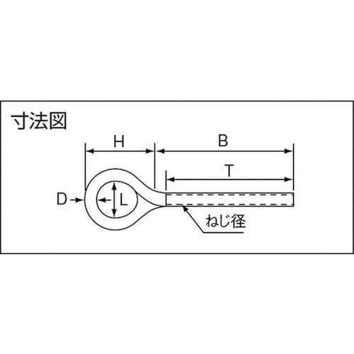 TRUSCO(トラスコ)　ロングアイボルト　ステンレス製　Φ７×穴径１８×Ｍ８　（１個入） TIB-8ML｜kougurakuichi｜02