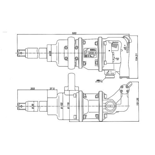 ＶＥＳＳＥＬ　エアーインパクトレンチ軽量ＧＴ３８００ＬＸ GT-3800LX
