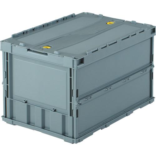 TRUSCO(トラスコ)　オリコン　薄型折りたたみコンテナ　５０Ｌ　ロックフタ付　グレー　グレー TR-C50B GY（Yahoo!・工具の楽市）