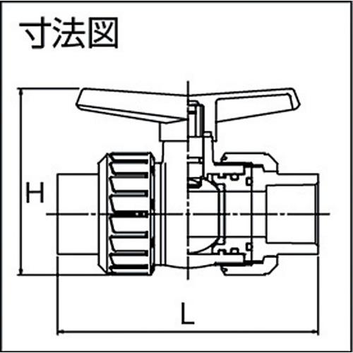 エスロン　ボールバルブ　ＴＳ式　本体ＰＶＣ　ＯリングＥＰＤＭ　１５ BV15SX｜kougurakuichi｜02