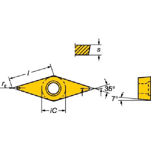 ＳＡＮＤＶＩＫ　コロターン１０７　旋削用ポジチップ（１３０）　１１１５ VCGT 11 03 04-UM 1115【10個】_1