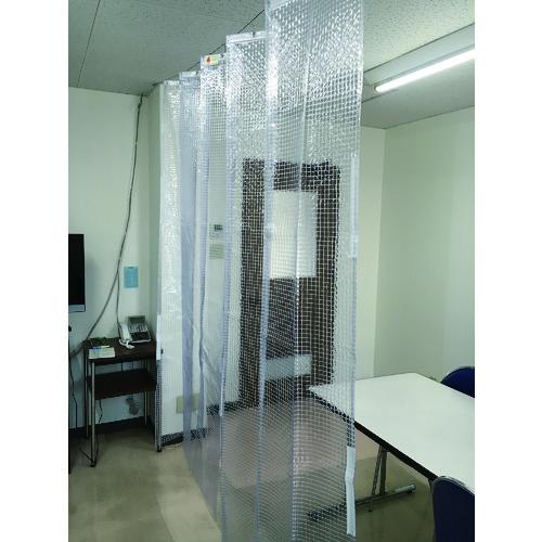 Yutaka 間仕切り フリータイプ 防炎 制電 シート 2m×2m ユタカメイク シート 簡易間仕切り防炎・制電 2m×2m クリア B-321
