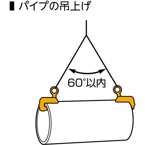 スーパー　横吊クランプ（ロックハンドル式・先割型）　基本使用荷重０．５ｔ HLC0.5U