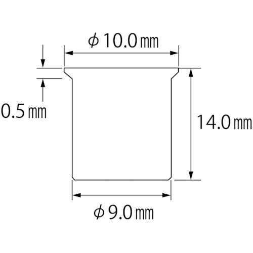 エビ　ブラインドナット“エビナット”（薄頭・アルミ製）　板厚２．５　Ｍ６×１．０（１０００個入）　NAK625M