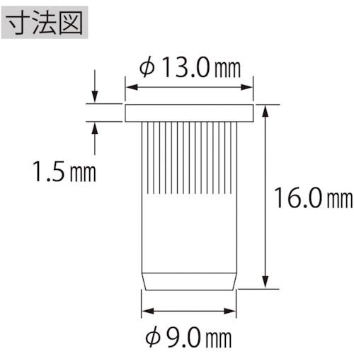 エビ　ローレットナット（平頭・スティール製）　板厚３．５　Ｍ６×１．０（１０００個入）　NSD6MR