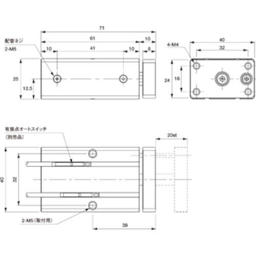 アインツ　ミニコンテナシリンダー・単動型　NCON-M20S