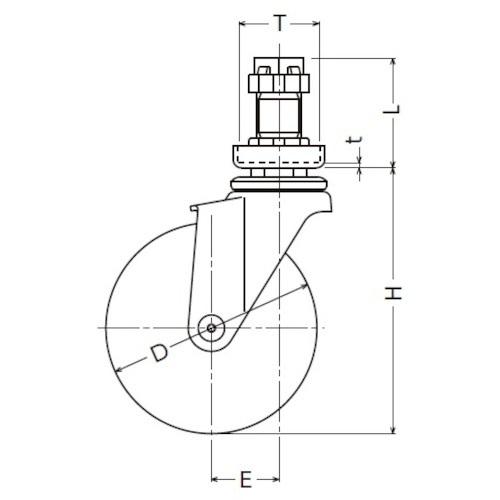 ハンマー パイプ差込み旋回式ゴム車輪 75mm φ38用 4202EN-R75|工具の楽市|01