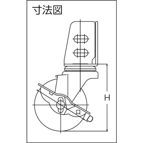 TRUSCO(トラスコ)　アングル式ナイロンキャスター　自在Ｓ付き　Φ１００ TYSA-100NS｜kougurakuichi｜02