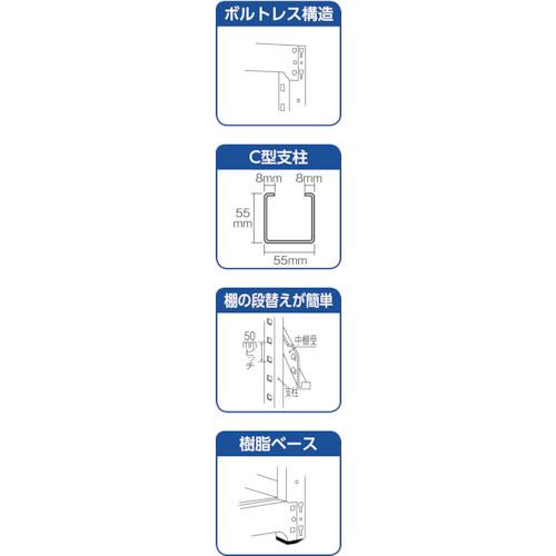 TRUSCO(トラスコ)　スチールラック　Ｍ３型中量棚　１８００×４７１×Ｈ１８００　５段　単体　ネオグレー M3-6655 NG≪L≫_3