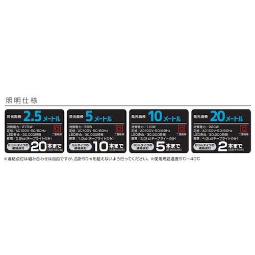 ハタヤ ＬＥＤテープライト片面発光タイプ（２．５ｍ単体） LTP-025の画像